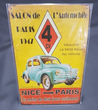 Chapa decorativa com 4CV Salon de L'Automobile Paris