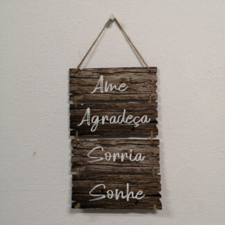 Painel de Placas decorativas para parede - Ame, Agradeça, Sorria, Sonhe